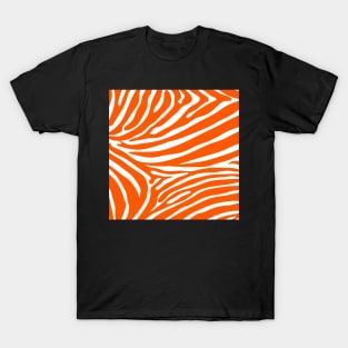 Orange and White Zebra Print T-Shirt